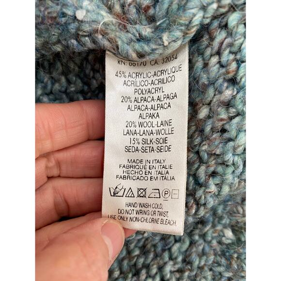 Anthropologie MOTH Size S Teal Rust Wool Blend Sweater Made in Italy - Picture 5 of 6